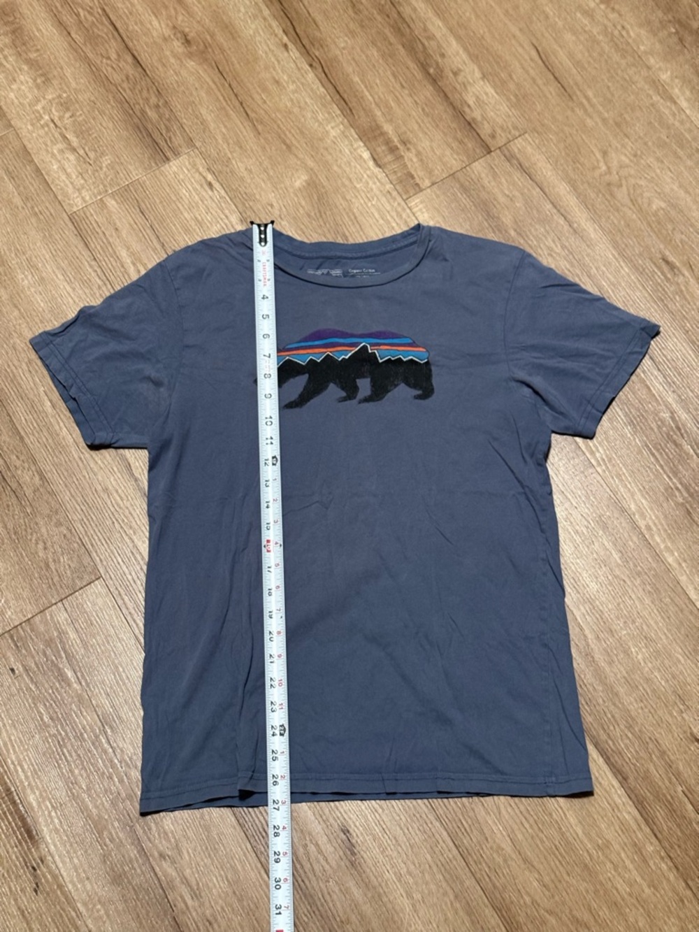 Patagonia Shirt Mens Medium Blue Short Sleeve Hiking Bear Mountains - Picture 4 of 5